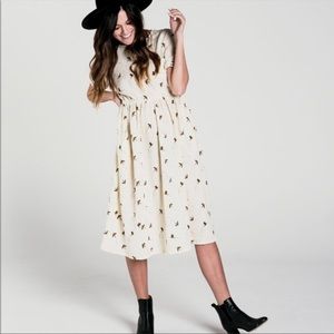 Rylee + Cru Sparrow Kat Midi Dress Large
